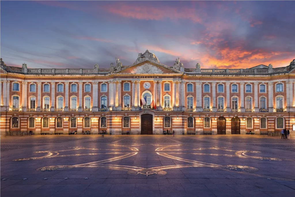 Place du Capitole in Toulouse with historic buildings and open square