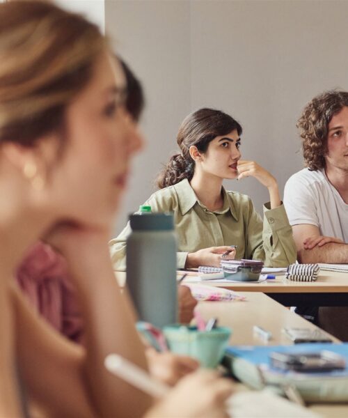 students studying in a french school